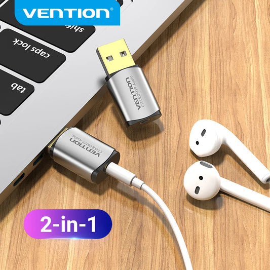 Vention Sound Card USB Audio Interface External Sound card USB Adapter 3.5mm For Laptop Speaker PS4 Earphone Mic SoundCard