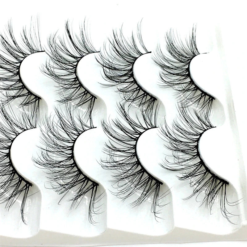 NEW 2-5 pairs Mink Eyelashes 3D False lashes Thick Crisscross Makeup Eyelash Extension Natural Volume Soft Fake Eye Lashes