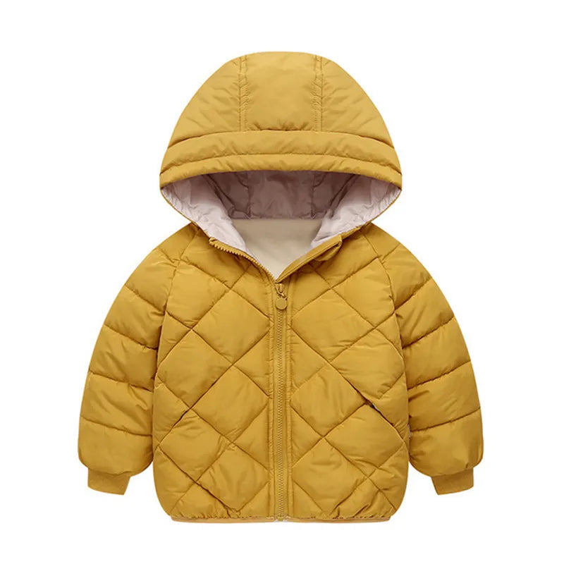 Kids Girls Boys Autumn Winter Jackets Coat New Children Down Padded Baby Jacket Plus Velvet Warm Cotton