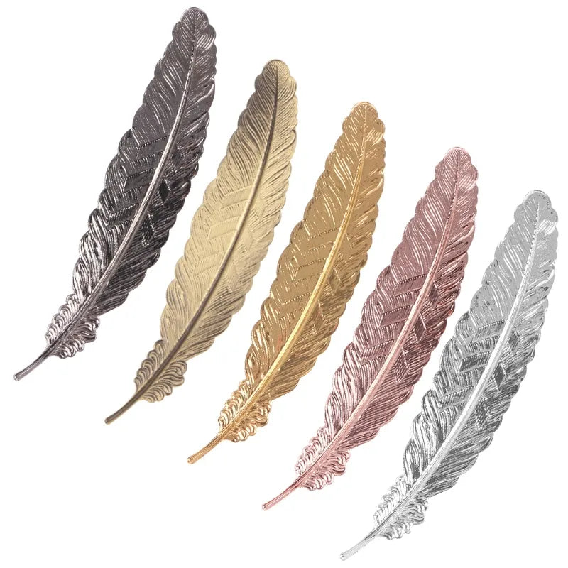 Creative Bookmark Retro Feather Shaped Metal Bookmarks Page Marker Office School Bookmarks for Book reading