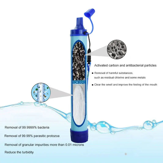 Outdoor Emergency Life Survival Portable Purifier Water Filter Filtration Straws