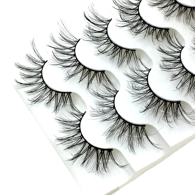 NEW 2-5 pairs Mink Eyelashes 3D False lashes Thick Crisscross Makeup Eyelash Extension Natural Volume Soft Fake Eye Lashes