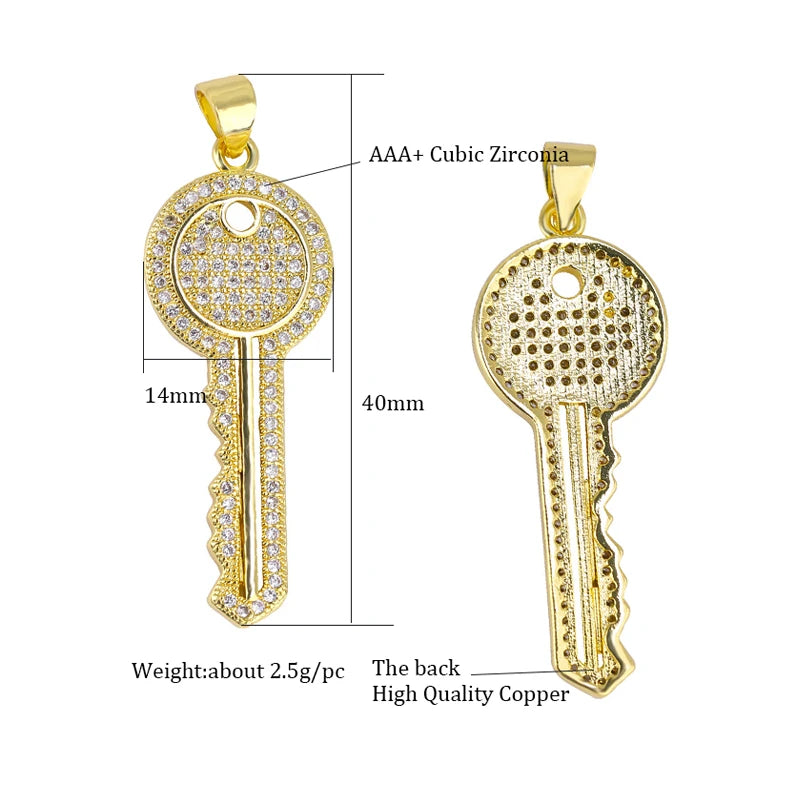 Juya DIY 18K Gold Plated Love Heart Key Locket Charms For Handmade Fashion  Necklace Making Components Wholesale