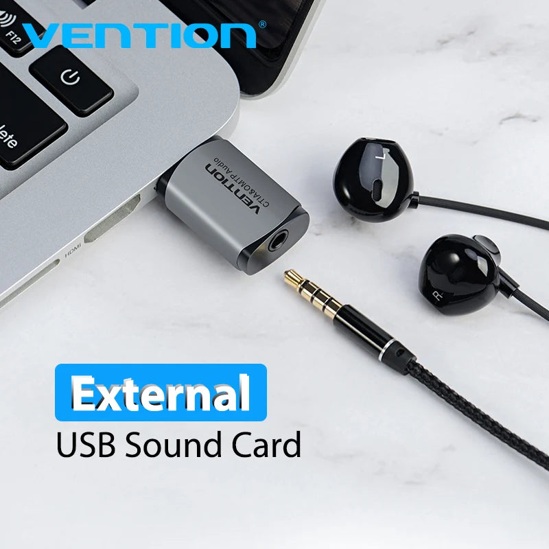 Vention Sound Card USB Audio Interface External Sound card USB Adapter 3.5mm For Laptop Speaker PS4 Earphone Mic SoundCard