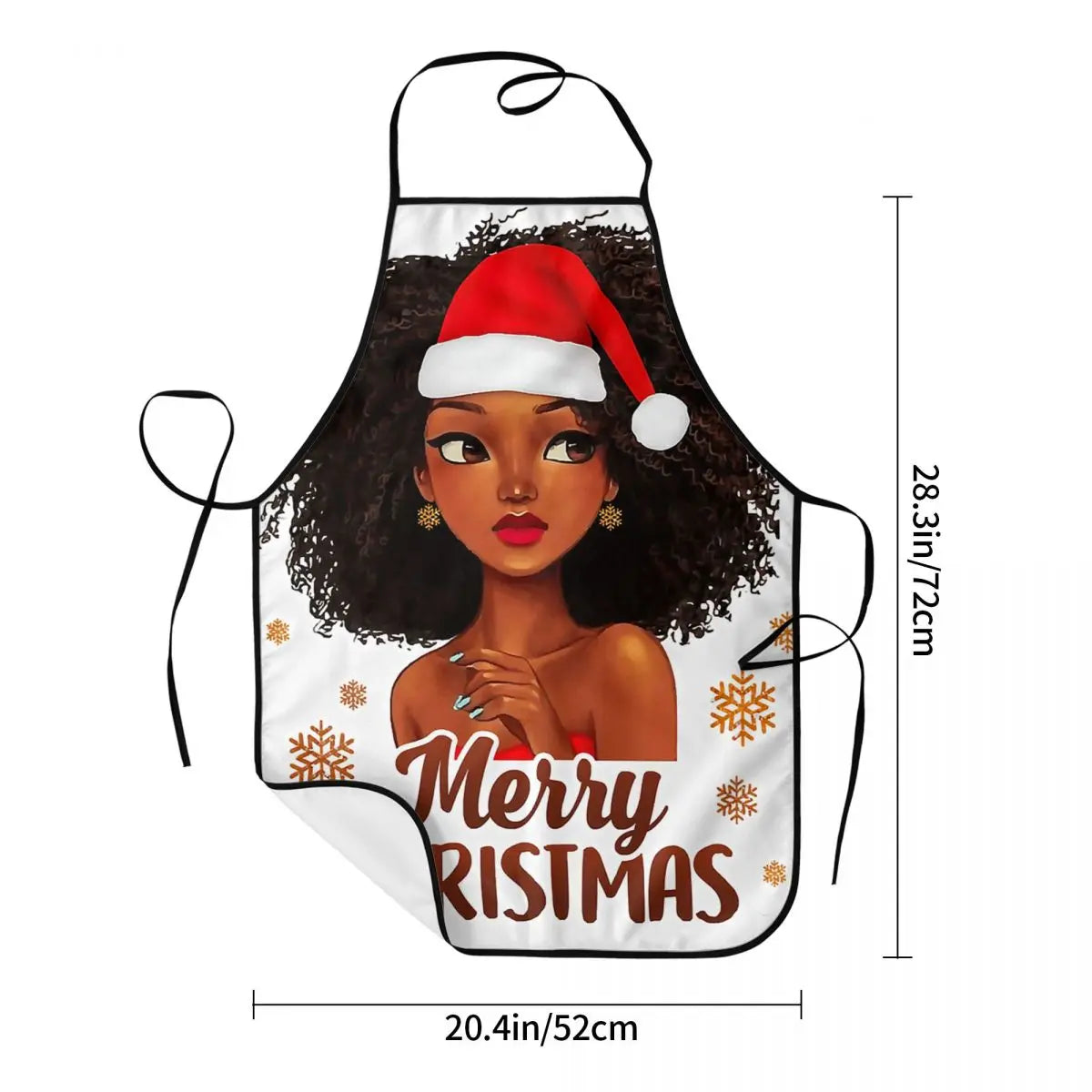 Merry Christmas Santa African American Girl Apron Men Women Unisex Adult Chef Cooking with an exceptional black culture