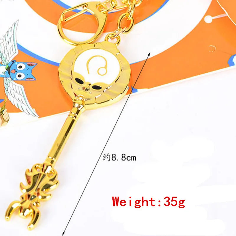 Anime Fairy Tail Keychain Lucy Zodiac Star Spirit Magician Summons Key Ring Twelve Constellation Key Chains Jewelry