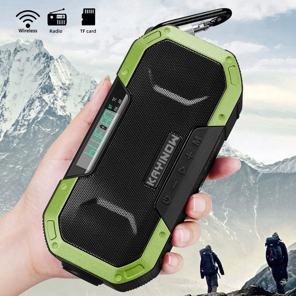 EcoTrek All Weather Emergency Radio-Your Lifeline in the Wild Radio Solar Powered also with (Hand Crank) Radio AM/FM Outdoor  Waterproof LED Flashlight 5000mAh Power Bank Charger