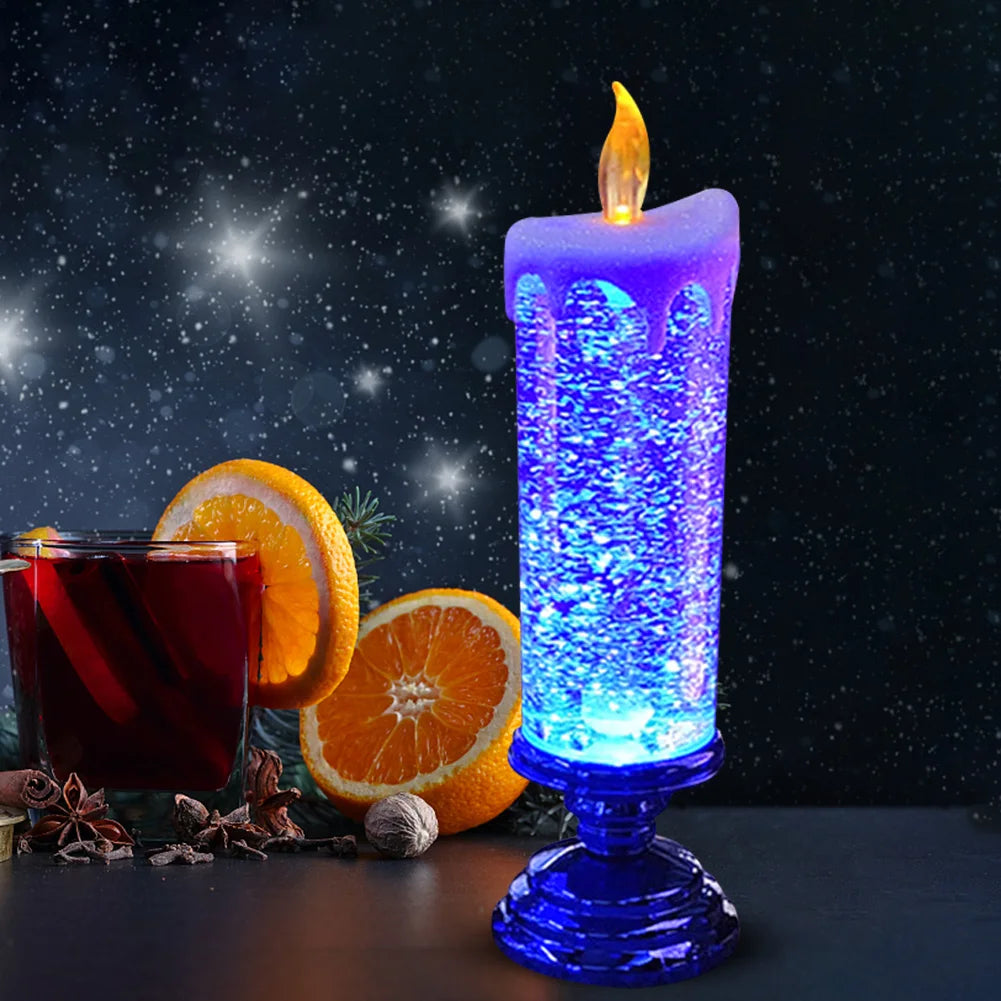 Crystal LED Electronic Candle Crystal Candles 7-color Gradient Party Atmosphere for Christmas Birthday Wedding