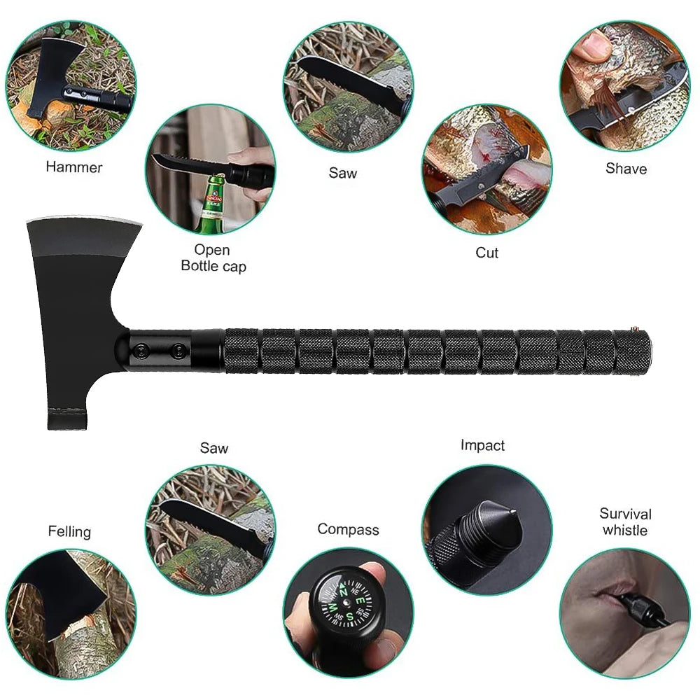 Multi-function Survival Axe Portable Foldable Tactical Tomahawk Outdoor Camping Tourist Firewood Chopping Axes Multi Tool Kit