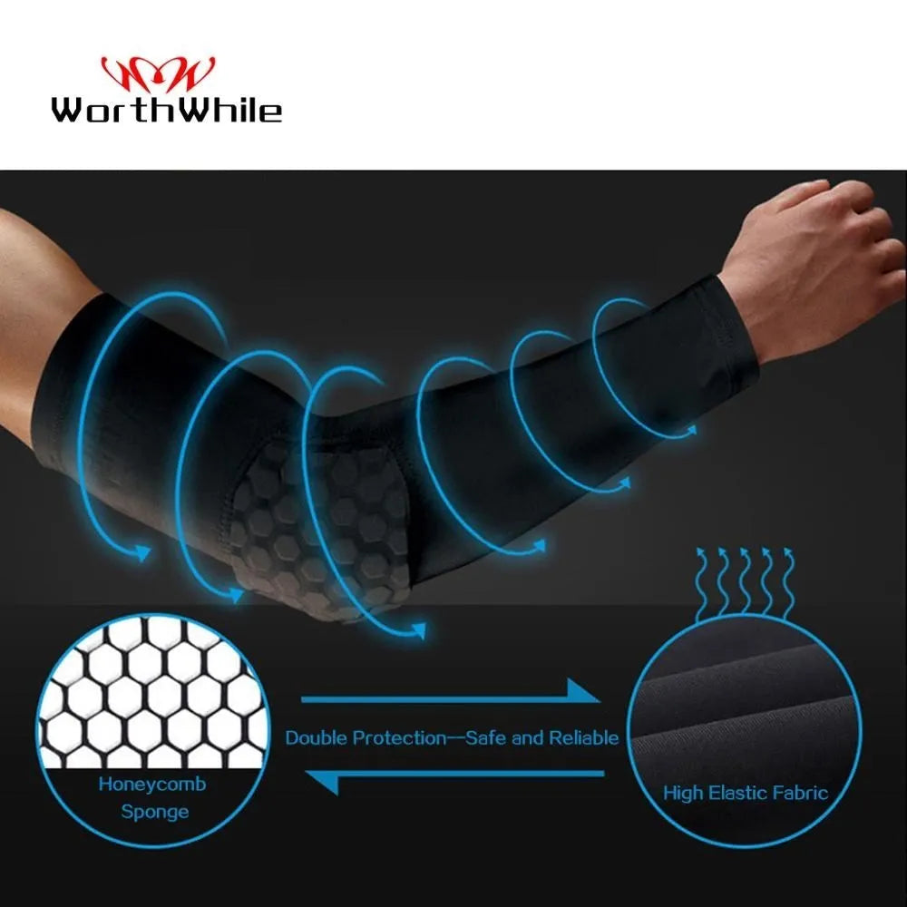 While Worth It 1 PC Honeycomb Basketball Elbow Support Pads Brace for Fitness Protector Elastic Arm Compression Sleeves Volleyball