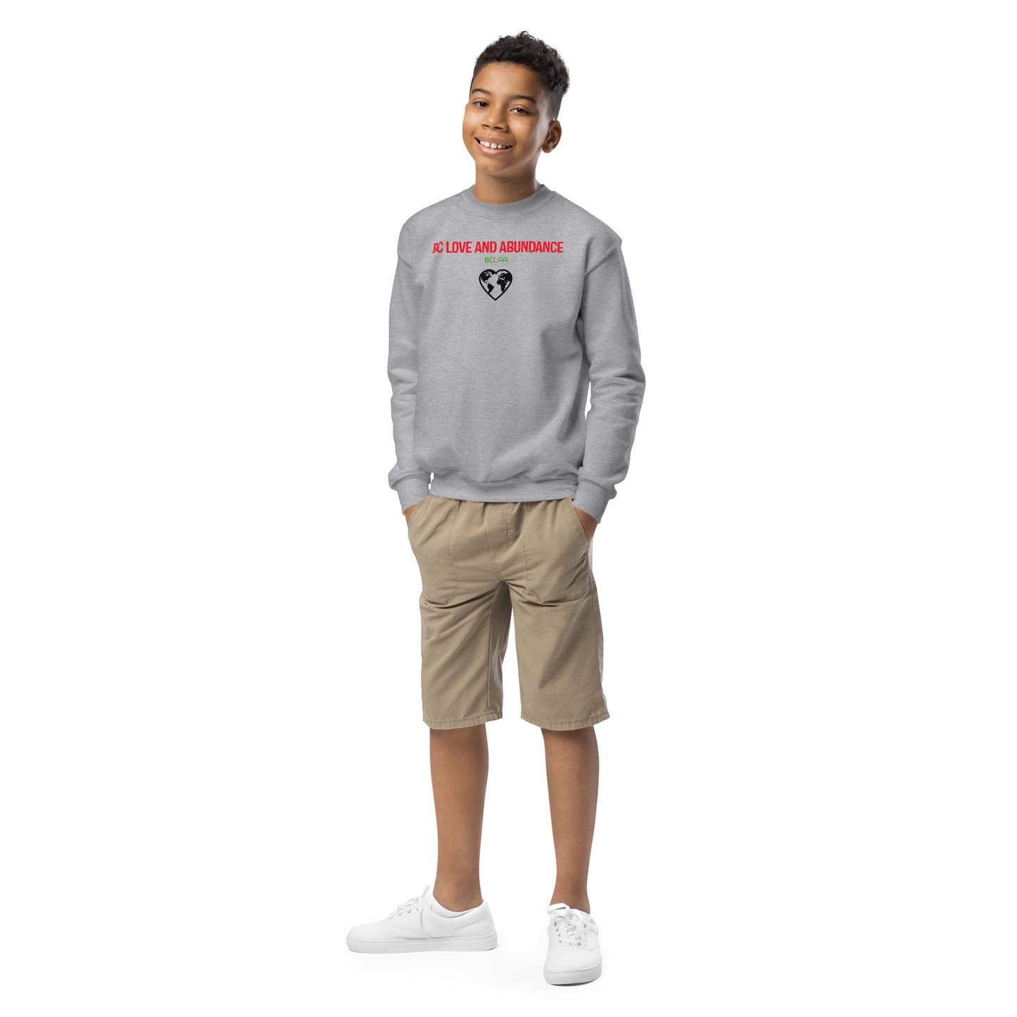 BC Love and Abundance Youth crewneck sweatshirt